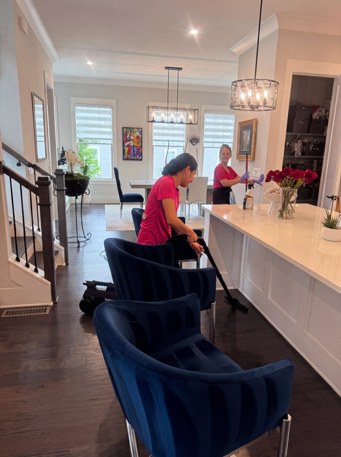 The Eggea team cleaning an Atlanta home