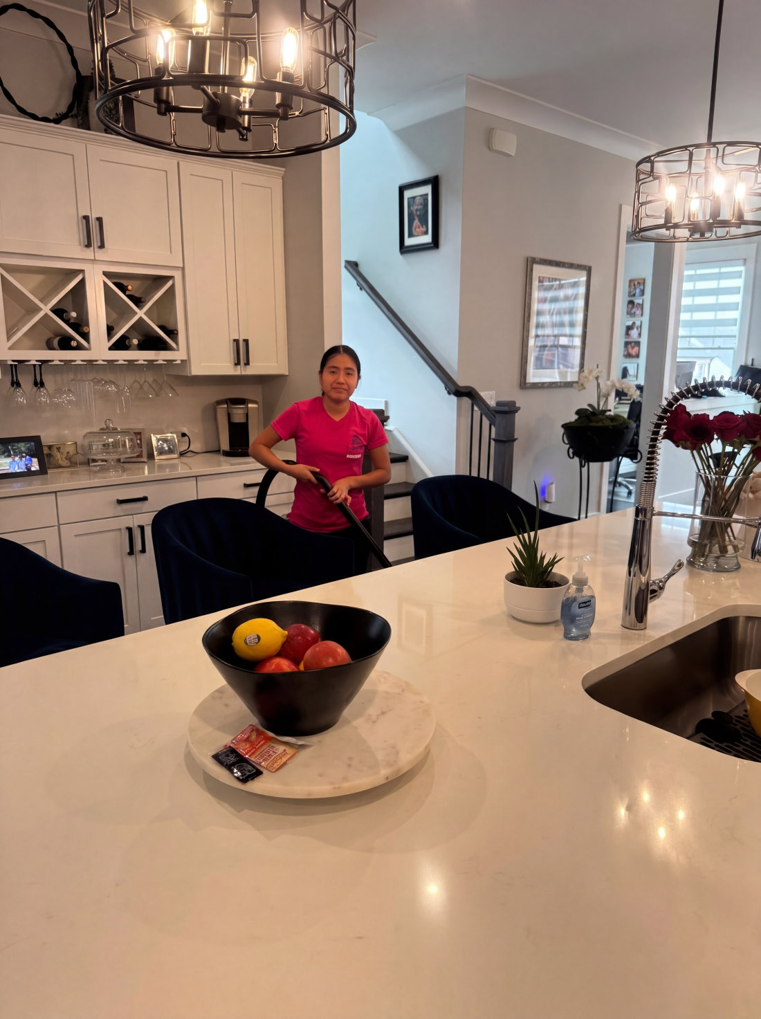 Eggea team member cleaning a kitchen